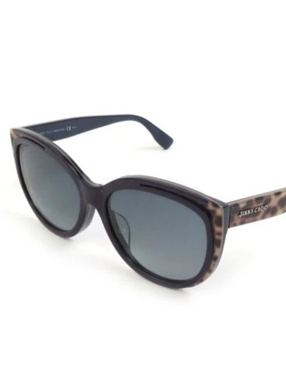 Auth JIMMY CHOO Sunglasses Navy/Brown Plastic - h31348a